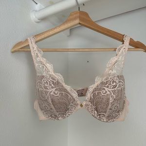 Third Love 24/7 Lace Contour Plunge Bra Soft Pink 34B